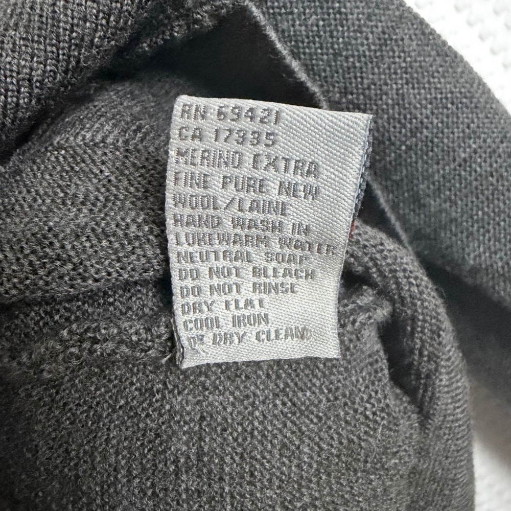 Greg Norman‎ Merino Wool Men V Neck Long Sleeve Sweater Gray Large Cozy Warm - Picture 7 of 10